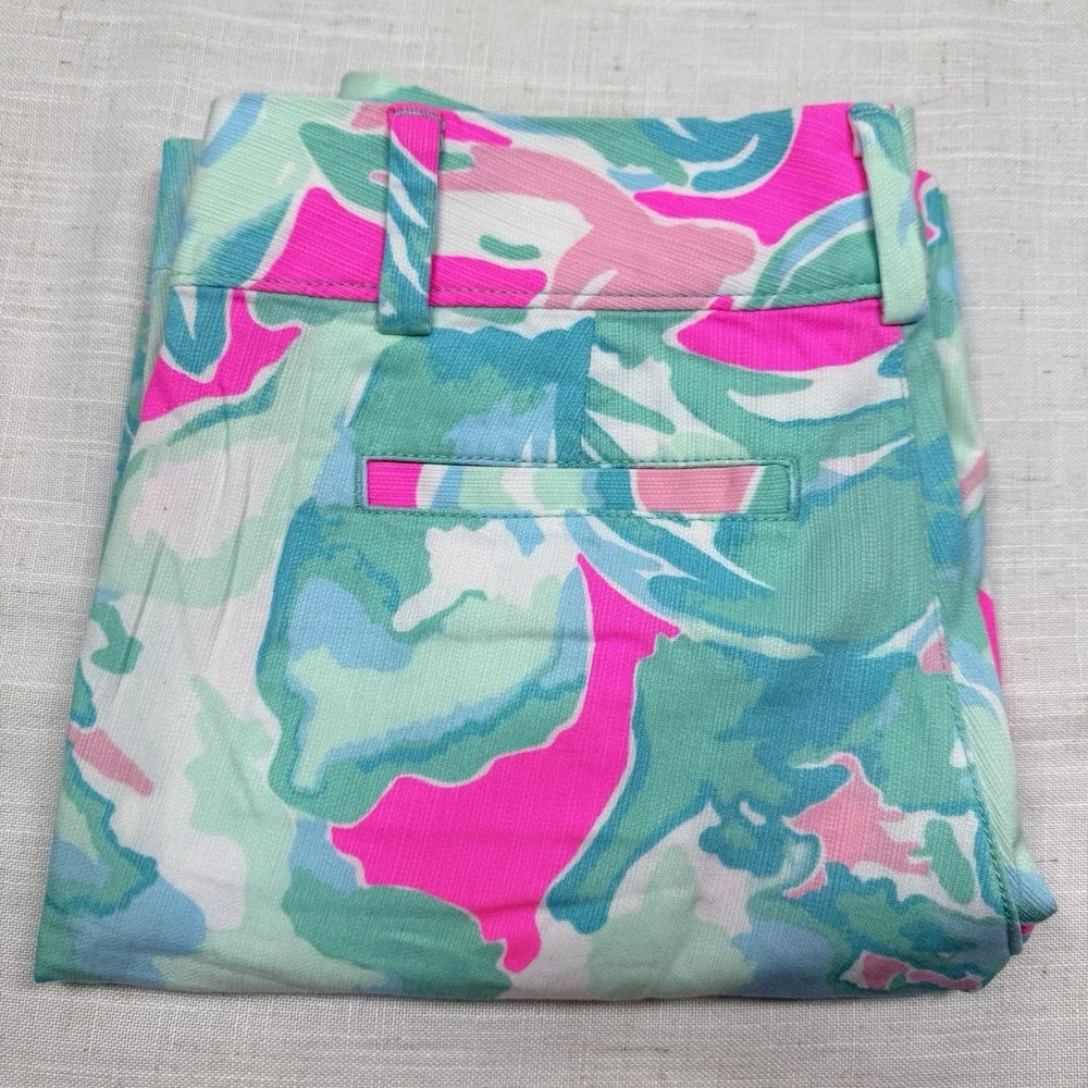 Lilly Pulitzer The Chipper‎ Short Women Size 00 Pink Teal Bermuda Shorts 19987